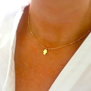 new • dainty hamsa charm necklace / choker